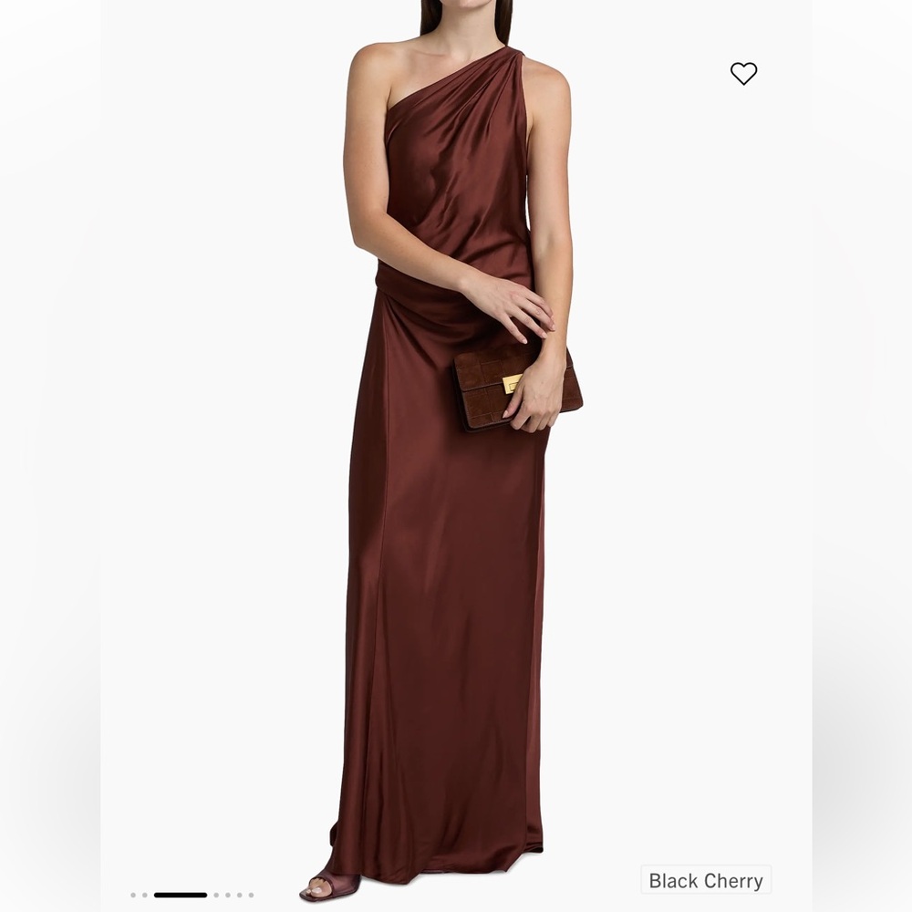A.L.C Aster Draped Satin Gown in Black Cherry Brown Size 6